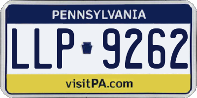 PA license plate LLP9262