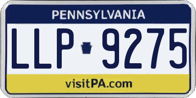 PA license plate LLP9275
