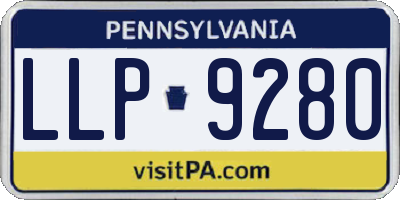 PA license plate LLP9280