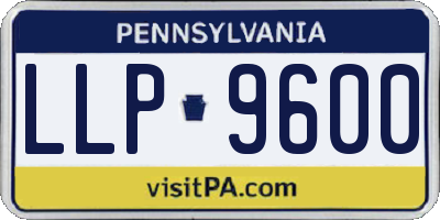 PA license plate LLP9600