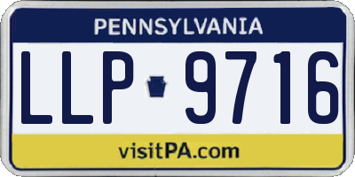 PA license plate LLP9716