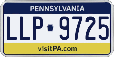 PA license plate LLP9725