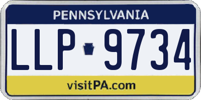 PA license plate LLP9734