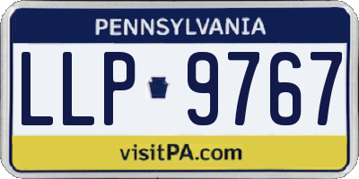 PA license plate LLP9767