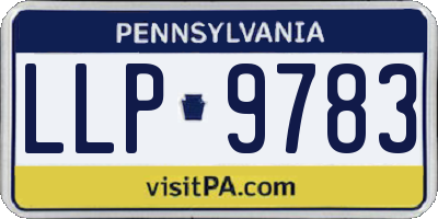 PA license plate LLP9783