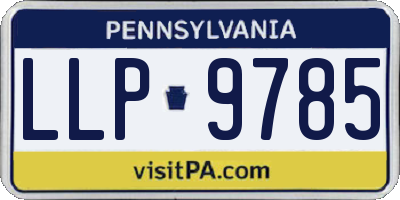 PA license plate LLP9785