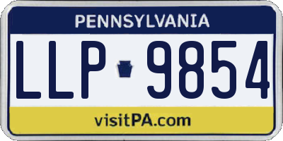 PA license plate LLP9854