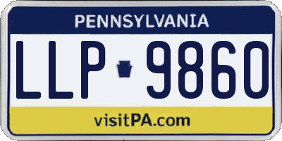 PA license plate LLP9860