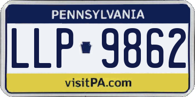 PA license plate LLP9862