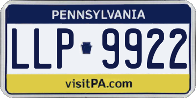 PA license plate LLP9922