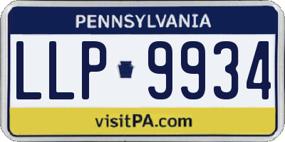 PA license plate LLP9934