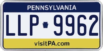 PA license plate LLP9962