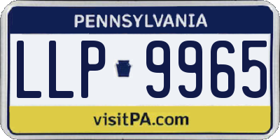 PA license plate LLP9965