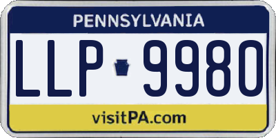 PA license plate LLP9980