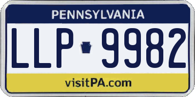 PA license plate LLP9982