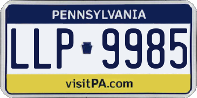 PA license plate LLP9985