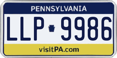 PA license plate LLP9986