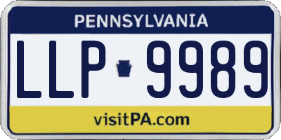 PA license plate LLP9989