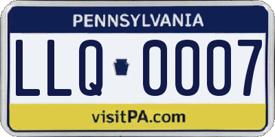 PA license plate LLQ0007