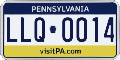 PA license plate LLQ0014