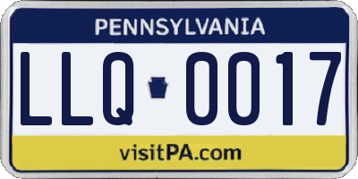 PA license plate LLQ0017