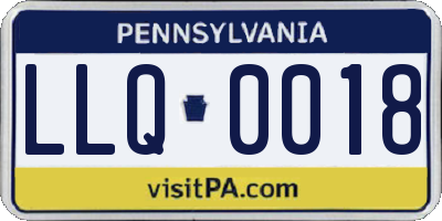 PA license plate LLQ0018