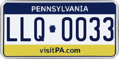 PA license plate LLQ0033