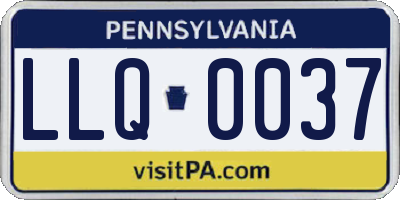 PA license plate LLQ0037