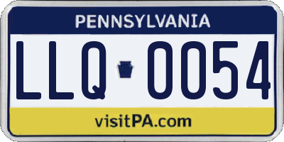 PA license plate LLQ0054