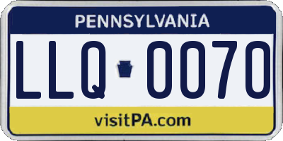 PA license plate LLQ0070