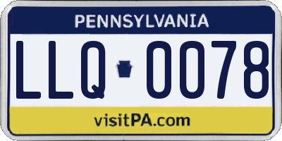 PA license plate LLQ0078