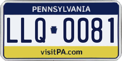 PA license plate LLQ0081