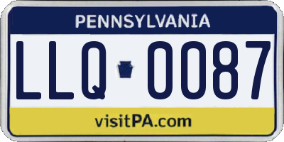 PA license plate LLQ0087