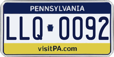 PA license plate LLQ0092
