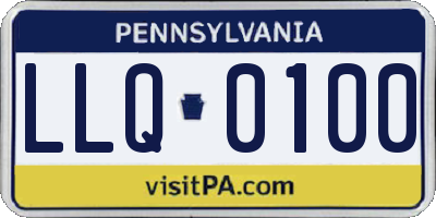 PA license plate LLQ0100