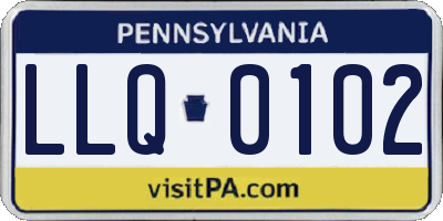 PA license plate LLQ0102