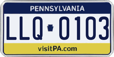 PA license plate LLQ0103