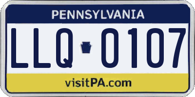 PA license plate LLQ0107