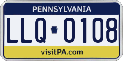 PA license plate LLQ0108