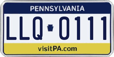 PA license plate LLQ0111