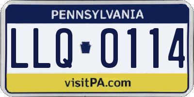 PA license plate LLQ0114