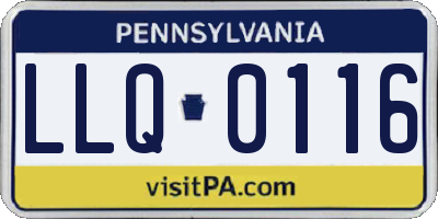 PA license plate LLQ0116