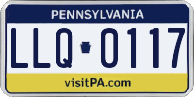 PA license plate LLQ0117