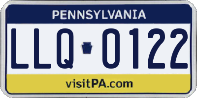 PA license plate LLQ0122