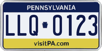 PA license plate LLQ0123