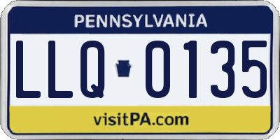 PA license plate LLQ0135