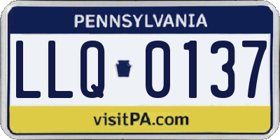PA license plate LLQ0137