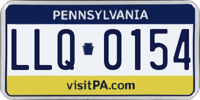 PA license plate LLQ0154
