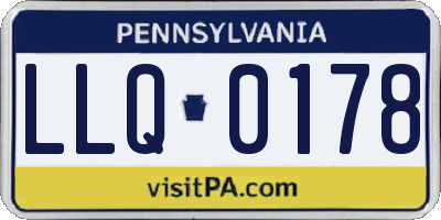 PA license plate LLQ0178