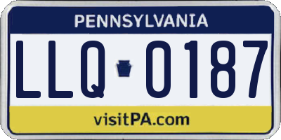 PA license plate LLQ0187